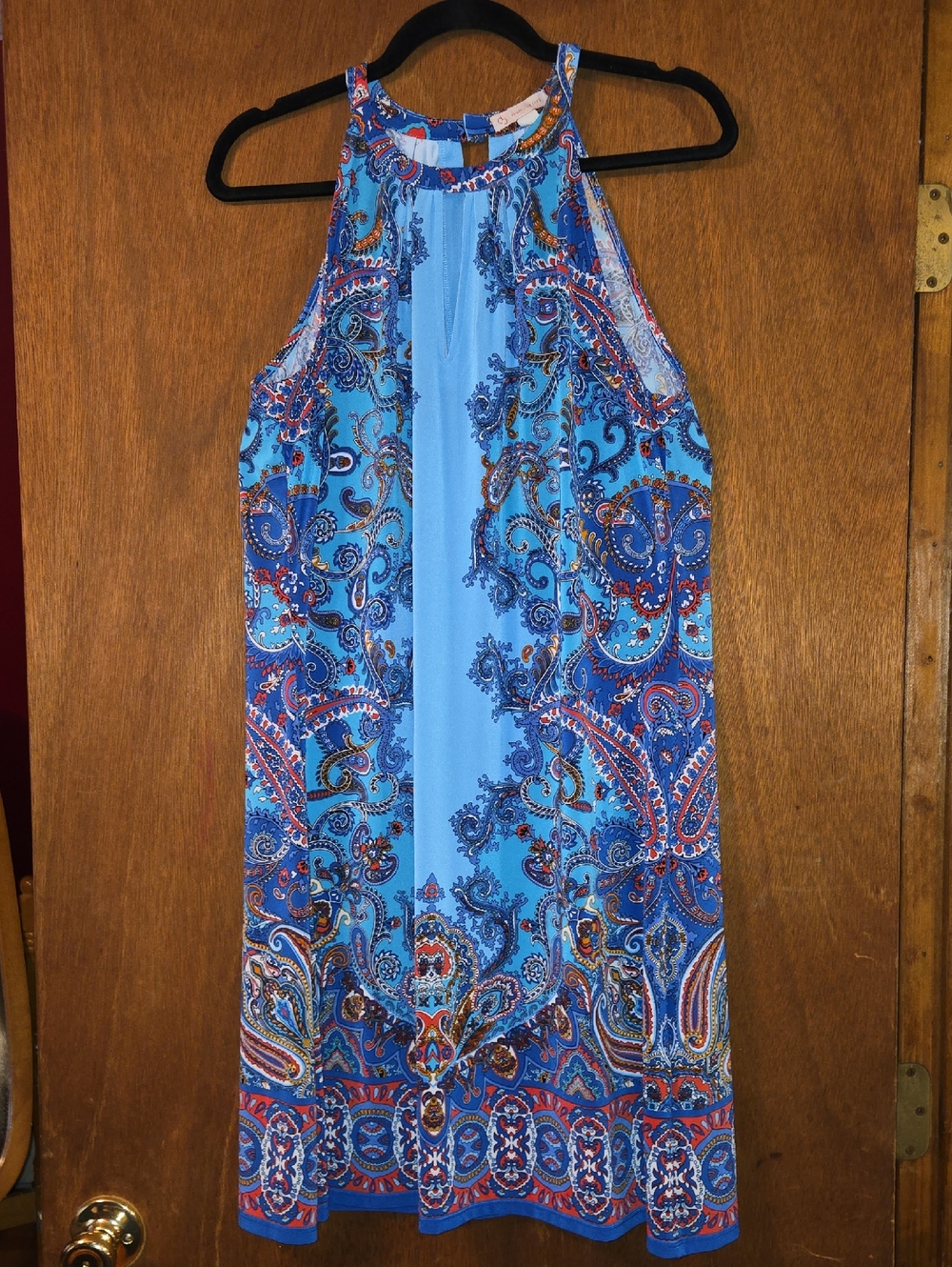 Paisley Halter Dress - Bright Blue Mix